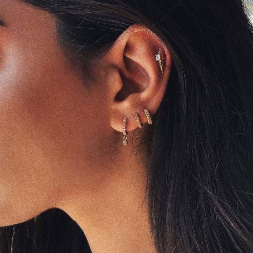 Pave Huggie Hoop Earrings - Trendolla Jewelry